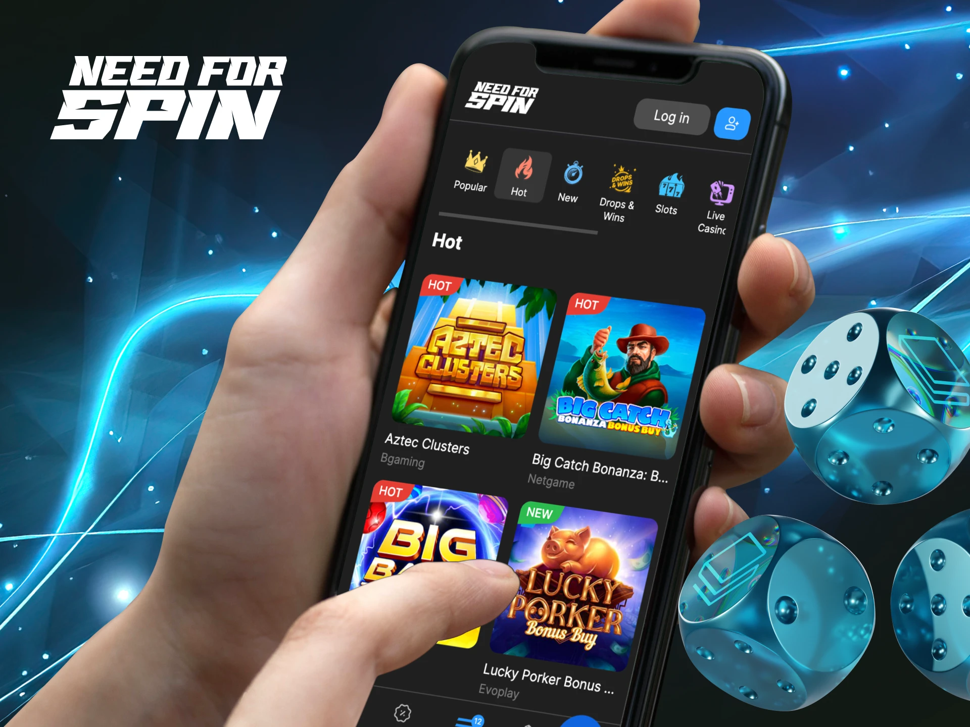 What are the features of the online casino mobile application Need For Spin.