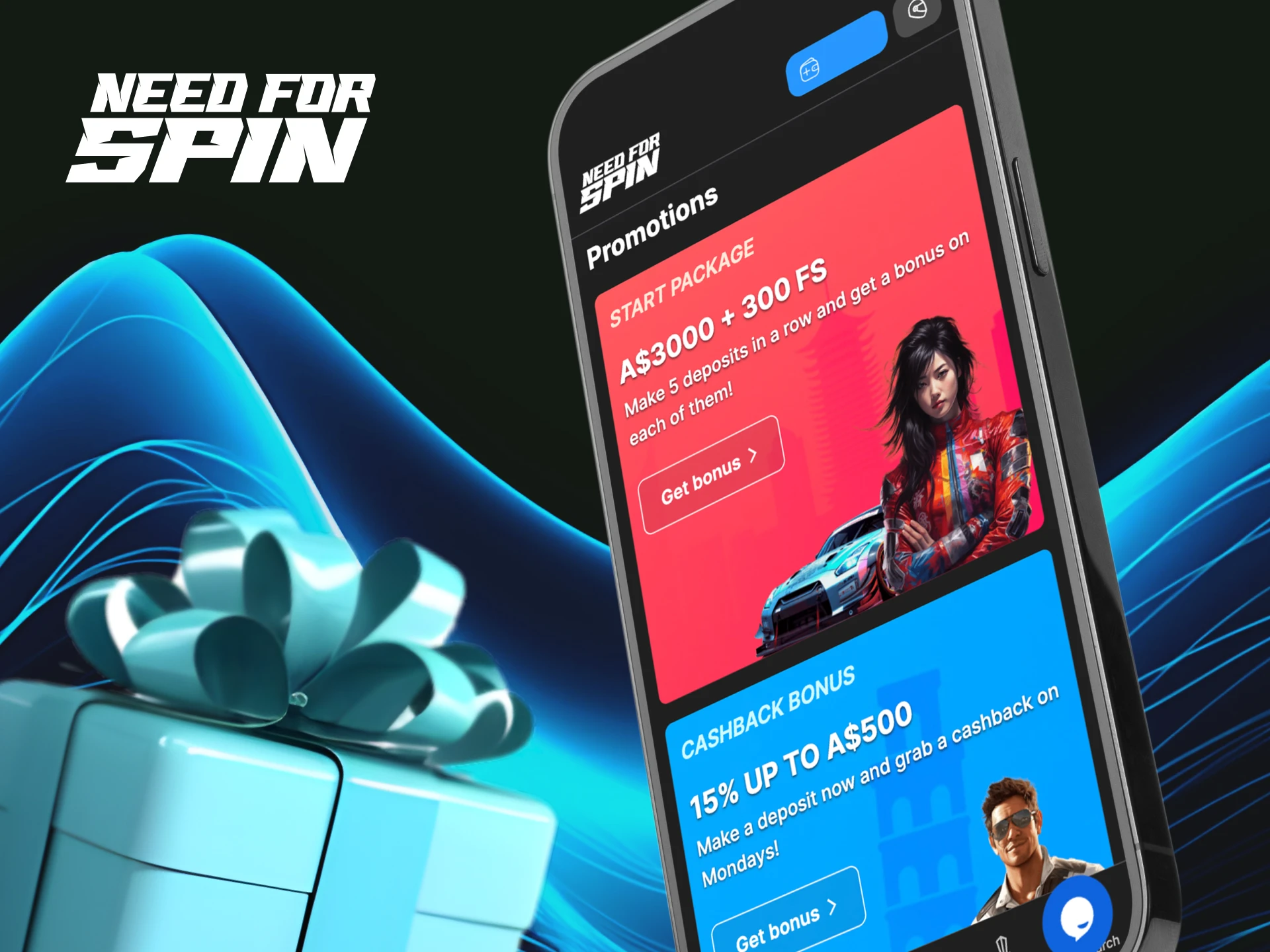 Get the first deposit bonus at Need For Spin online casino.