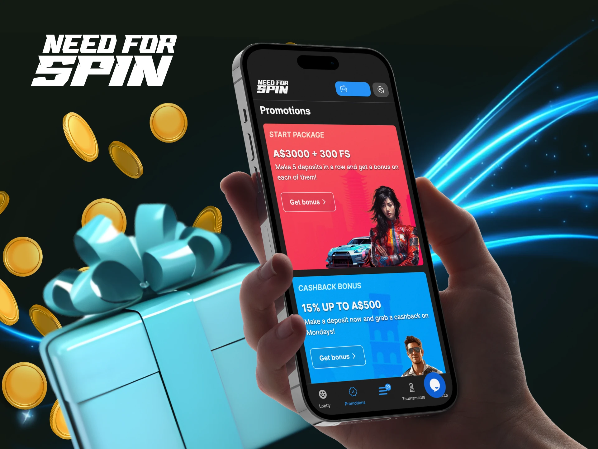 Try the third deposit bonus at Need For Spin online casino.