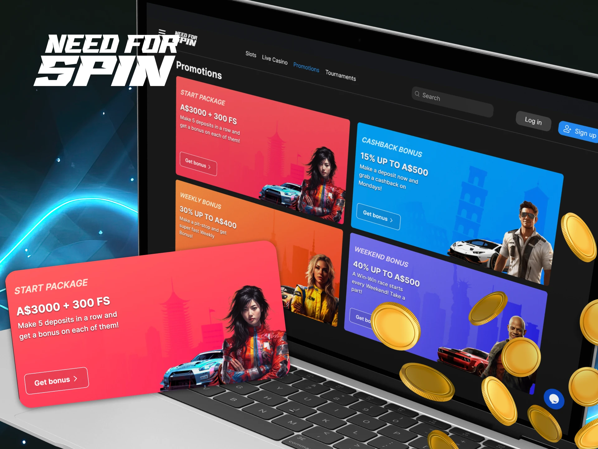 Get third deposit bonus at Need for Spin online casino.