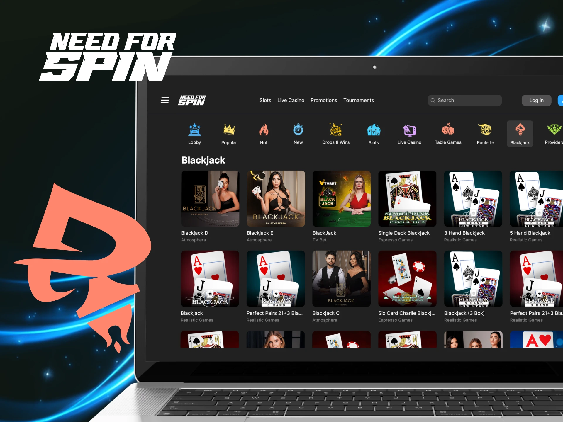 What blackjack games are available on the Need For Spin online casino website.