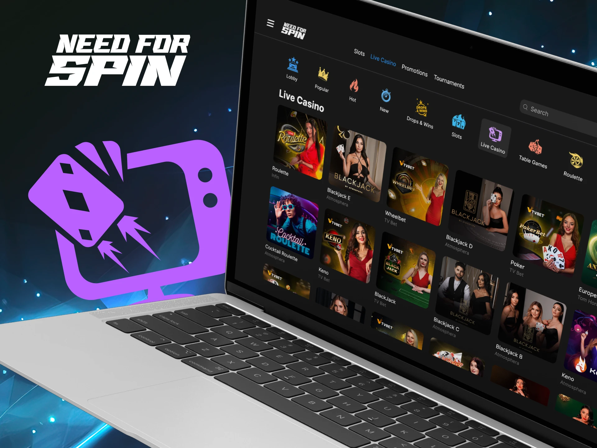 What live casino games are there on the Need For Spin online casino website.