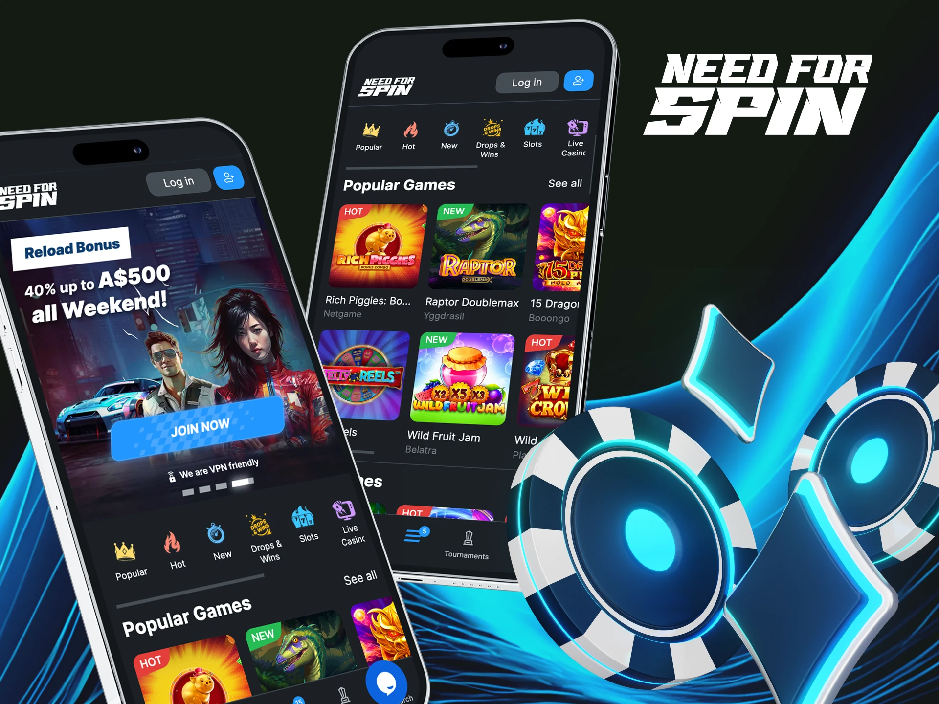 Is there a mobile version of the online casino site Need For Spin.