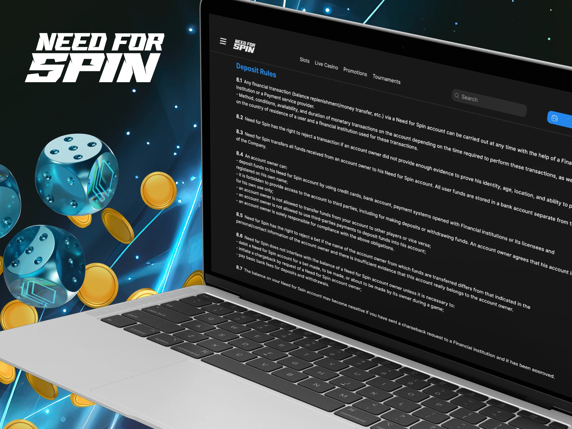 What are the conditions for withdrawing money on the Need for Spin online casino website.