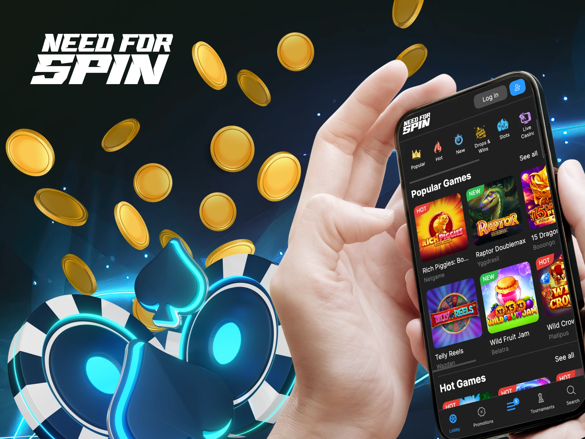 Can I create a new Need for Spin online casino account in the mobile application.